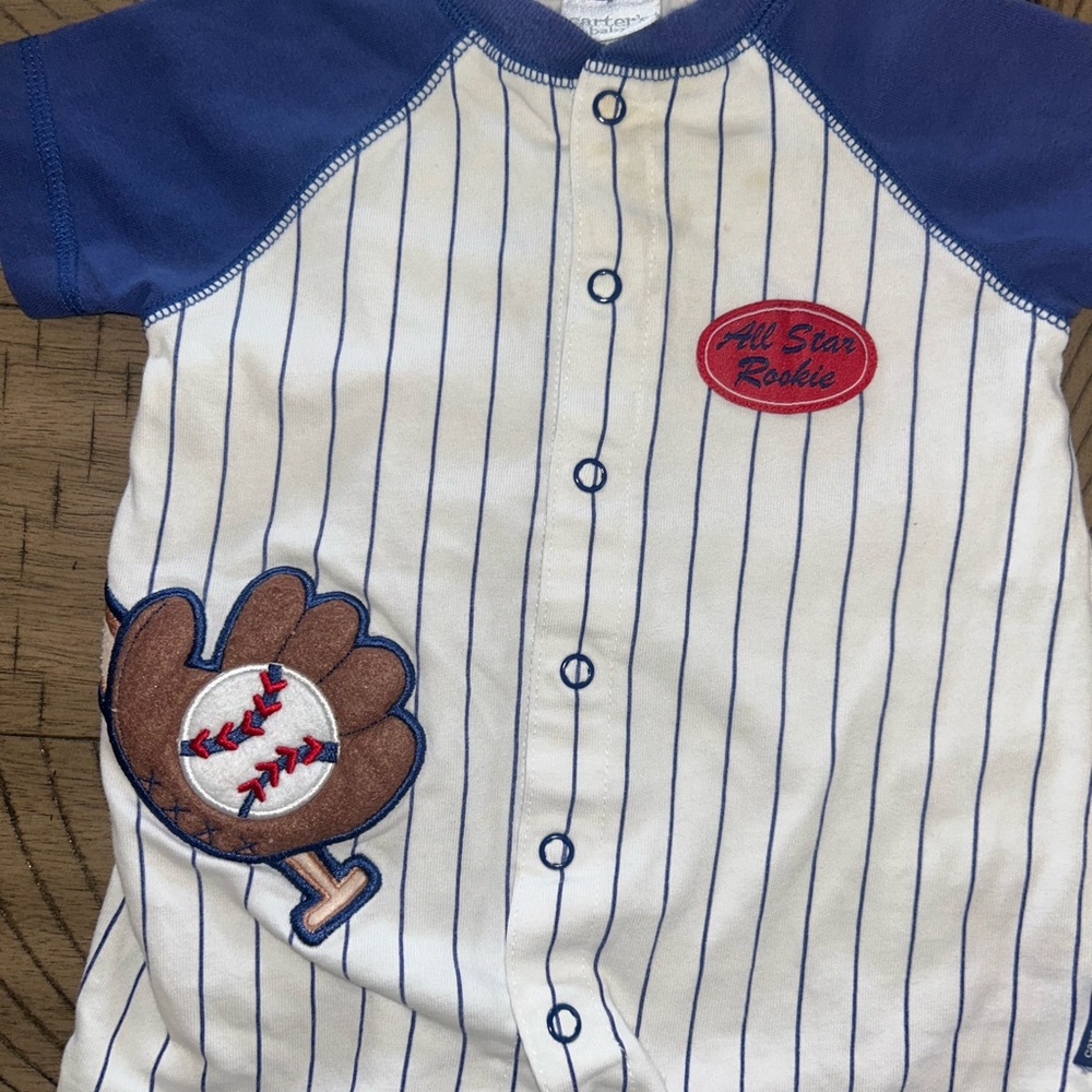 Vintage! All Star Rookie Blue and White baby Baseball one piece